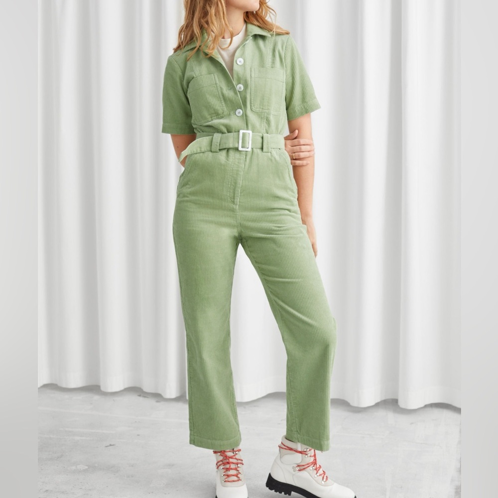 NWT Sage Green Corduroy Jumpsuit